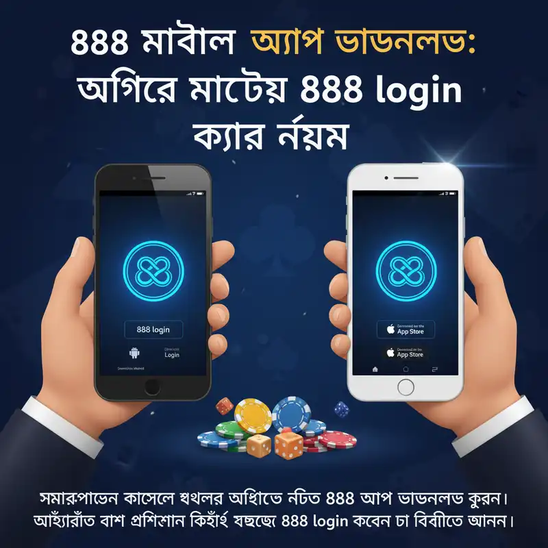 ৮৮৮ মোবাইল অ্যাপ এবং লগইন ইন্টারফেস