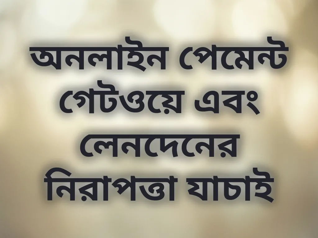 অনলাইন পেমেন্ট গেটওয়ে এবং লেনদেনের নিরাপত্তা যাচাই
